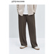 太平鳥(niǎo)男裝休閑褲春季直筒肌理感寬松闊腿感百搭長(cháng)褲 淺卡其 31