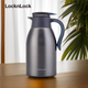 樂(lè )扣樂(lè )扣（LOCK&LOCK）妙趣咖啡保溫壺熱水大容量不銹鋼按壓手柄 藍色 1.8L