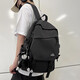雙星書(shū)包男韓版初高中大學(xué)生背包女雙肩包大容量15.6英寸防潑水電腦包 黑色加大版【帶猩猩掛件】