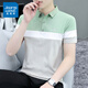 真維斯（JEANSWEST）短袖t恤男2025夏季新款男士polo翻領(lǐng)冰絲T恤潮流帶領(lǐng)半袖上衣服 A2-18-285綠色 XL