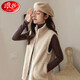 浪莎搖粒絨馬甲女秋春秋新款坎肩抓絨無(wú)袖馬甲背心 米色 XXXL（建議130-150斤）