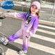 A21funb童裝女童春秋套裝2025新款庫洛米夏4-6歲兒童衣服衛(wèi)衣寬松兩件套 中小童春秋紫色套裝 110 cm