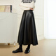 伊芙麗簡(jiǎn)約百搭顯瘦大a擺pu皮裙長(cháng)裙女2024冬季新款半身裙傘裙 黑色 L 165/68A115-125斤 115-125斤