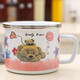歐麗家琺瑯搪瓷杯泡面碗杯帶蓋學(xué)生宿舍便當飯盒創(chuàng  )意有蓋方便面湯碗 泰迪 14cm 1200ml