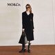 MO&Co.連衣裙可機洗綿羊毛海軍領(lǐng)A字收腰長(cháng)款針織小黑裙摩安珂 黑色 S 160