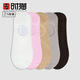 時(shí)貓襪子女夏季薄款純棉隱形襪防臭短襪透氣不掉跟黑色白色舒適船襪 白色 5雙 均碼(36-40)