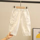 沁悅男童夏裝中小童2024新款兒童洋氣薄款休閑中褲夏款七分褲子潮 白色 110