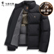 與狼共舞【鵝絨】立領(lǐng)羽絨服男高充絨2025冬季加厚黑金科技保暖外套7057 黑色001 XL (180) 鵝絨量:190G