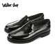 Walker Shop 鞋子男休閑皮鞋【頭層牛皮】時(shí)尚軟底套腳樂(lè)福鞋商務(wù)通勤男鞋 黑色 41
