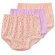 3條中老年人內褲女士媽媽純棉三角褲老人奶奶高腰全棉大碼短褲頭 膚花+粉純+膚純 共 3條 XL /105碼 （建議125-140斤）