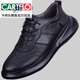 卡帝樂(lè )鱷魚(yú)（CARTELO）新品高檔冬季運動(dòng)鞋頭層牛皮男耐磨潮流韓版輕便運動(dòng)真皮休閑男鞋 黑色 四季款 42