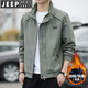 JEEP SPIRIT吉普外套男春秋外套加厚立領(lǐng)商務(wù)休閑寬松百搭男裝 軍綠 2XL （140-160斤）