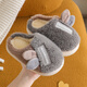 糖果澀2025兒童棉拖鞋男女童秋冬卡通可愛(ài)防滑室內居家寶寶保暖毛毛拖鞋 灰色-拖鞋 34 -35碼內長(cháng)21.5cm