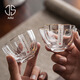 日式水晶玻璃茶杯家用描金品茗杯主人杯泡茶盞單個(gè)功夫茶具小茶杯 描金錘紋花瓣杯 無(wú)規格