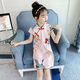 相思桐  3-12歲女童旗袍裙子夏裝漢服中國風(fēng)小女孩連衣裙 粉色 仙鶴款 150