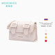 MERIMIES麥瑞迷泰國劍橋包S號櫻桃紅色小方包單肩包女斜挎包小包手提包 S號-奶昔色-油蠟紋
