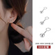 芳妮兔S999足銀耳釘女養耳洞睡覺(jué)免摘小巧簡(jiǎn)約圓珠耳骨釘防堵豆豆耳環(huán)女 【彎鉤款】3+4+5mm各一對