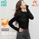 NOMe半高領(lǐng)德絨打底衫女新款保暖內衣加絨發(fā)熱上衣秋冬季 黑色 M