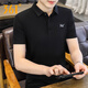 361°短袖t恤男polo衫翻領(lǐng)半袖T恤透氣吸汗男士運動(dòng)訓練服休閑男裝 黑 XL 180