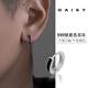 DAISY DREAM999銀養(yǎng)耳洞耳環(huán)男高級感黑色耳釘耳扣睡覺免摘耳圈ins潮酷耳飾 【單只】999銀黑色耳圈