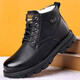 佐沐獅馬丁靴男2022冬季新款加絨加厚高幫軍棉皮鞋時(shí)尚百搭戶(hù)外休閑工裝皮靴防滑耐磨羊毛保暖男士雪地靴 黑色 42
