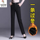 啄木鳥(niǎo)加絨加厚直筒褲女冬季2025新款女裝女士褲子休閑工作女褲保暖西褲 黑色直筒  冬季加絨 XL 建議105-115斤