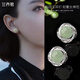 蘭卉銘2024年新款925銀針氣質(zhì)復古玉石耳釘女簡(jiǎn)約氣質(zhì)小眾設計時(shí)尚飾品 銀色和田玉復古耳釘