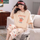 伴心樂(lè )（Banxinle）夏天睡衣女生短袖七分褲居家服純棉夏季韓版少女學(xué)生薄款兩件套裝 MJC-6970#杏色 女M/160