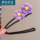 繆色（MiU Se）同款兒童可愛(ài)花朵盤(pán)發(fā)桿女童花苞丸子頭盤(pán)發(fā)神器發(fā)飾寶寶頭飾 4#紫色花朵A01-102