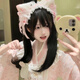 薇施妮（WEISHINI）洛麗塔cosplay貓耳朵發(fā)箍lolita貓娘獸耳發(fā)帶KC頭飾發(fā)夾發(fā)飾發(fā)帶 粉色發(fā)帶貓耳 一套 A25-106