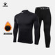 卡爾美（KELME） 兒童緊身衣男女童透氣長(cháng)袖彈力打底衫足球訓練服緊身褲健身套裝 黑色套裝【薄絨加厚-高領(lǐng)】 140 CM