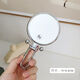 鹿野時(shí)空美妝雙面鏡10倍5倍放大小圓鏡折疊化妝鏡梳妝鏡手柄鏡便攜鏡子 銀色（一面可放大5倍）