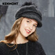 卡蒙（Kenmont）保暖貝雷毛線(xiàn)帽馬海毛針織帽女加厚貉子毛球毛線(xiàn)帽秋冬鴨舌帽9185 黑色 58cm