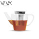 VIVA scandinavia耐熱玻璃茶壺泡茶壺 大號茶壺簡(jiǎn)約水壺 耐熱硅膠蓋 304不銹鋼茶漏 煙灰色蓋/單壺1L【V27833 】 1L