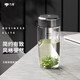 萬象（WANXIANG）璃杯單層加厚男女士泡茶水杯便攜車載隨手耐熱透明杯子  U270--駝灰色-470ml