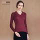 美標女秋冬長(cháng)袖棉質(zhì)打底衫百搭可外穿蕾絲修身蠶絲新款內搭上衣春 紅色（針織打底衫） 均碼