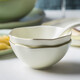 INSCRIPTION 歐式輕奢碗家用特色餐廳異形金邊陶瓷餐具  4.5英寸飯碗（米白色）