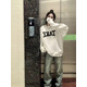嬌茹妮 美式復(fù)古hiphop圓領(lǐng)無(wú)帽衛(wèi)衣女ins寬松慵懶風(fēng)高街圓領(lǐng)印花秋冬加絨加厚外套 白色薄款（高品質(zhì)純棉不起球） M