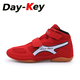 day-key新款兒童摔跤鞋拳擊武術(shù)搏擊綜合訓(xùn)練鞋牛筋防滑大底魔術(shù)貼小童輕便30-36 紅色 33