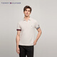 TOMMY HILFIGER【透氣舒適】夏季男裝珠地網(wǎng)眼撞色袖口修身短袖POLO衫JA239 米白色AWD XL （推薦：155-160斤）