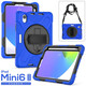 喜門(mén)紅 2021新款iPad mini6/7保護套8.3英寸平板防摔殼全包旋轉手托支撐防彎硬殼A2567 藍色 保護套+掛繩