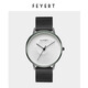 FEYERT法國小眾輕奢手表女中性簡(jiǎn)約氣質(zhì)黑色酷大中學(xué)生石英表 黑色