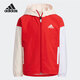 阿迪達斯（adidas）冬季加絨兒童運動(dòng)休閑梭織風(fēng)衣夾克外套 HC2737 紅/粉 104