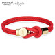 power ionics潮牌情侶幸運黑繩紅繩負離子硅膠黑金本命年男女手鏈免費刻字 紅金 S/M(手腕周長(cháng)15.5-17厘米佩戴)
