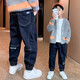夢想邦尼男童牛仔褲春秋裝兒童褲子寬松版2025新款男孩秋季休閑長褲中大童 深藍(lán)【春秋單褲】 140 cm