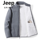 JEEP SPIRIT羊羔絨抓絨外套女搖粒絨戶(hù)外加絨加厚保暖內膽珊瑚絨手抓絨上衣男 灰色-男款 XL