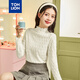 唐獅白色半高領(lǐng)打底衫秋冬季新款甜美內搭長(cháng)袖上衣漂亮別致 米白 S