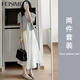 FEISIMI輕奢品牌2025夏季連衣裙女士新款女裝衣服夏天氣質(zhì)女神范套裝裙子 套裝 L