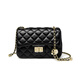 CLEVER & KETCH包包女包斜挎女士單肩包金球小香風(fēng)菱格鏈條包小方包生日禮物 黑色鑲鉆小金球