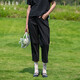 犁人坊法式簡(jiǎn)約黑色褲子女2024夏季新款高腰顯瘦九分褲休閑哈倫褲 黑色01 M